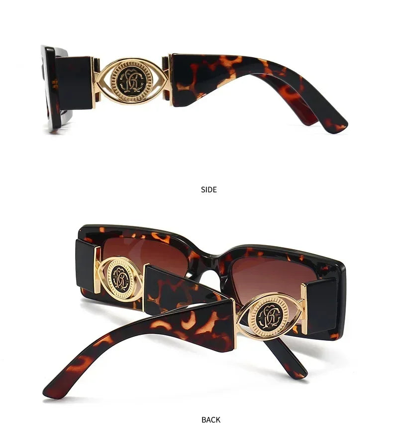 2026 New Retro Square Sunglasses for Women Men Flower Decoration Fashion Ladies Sun Glasses Ins Hot Shading Eyewear UV400
