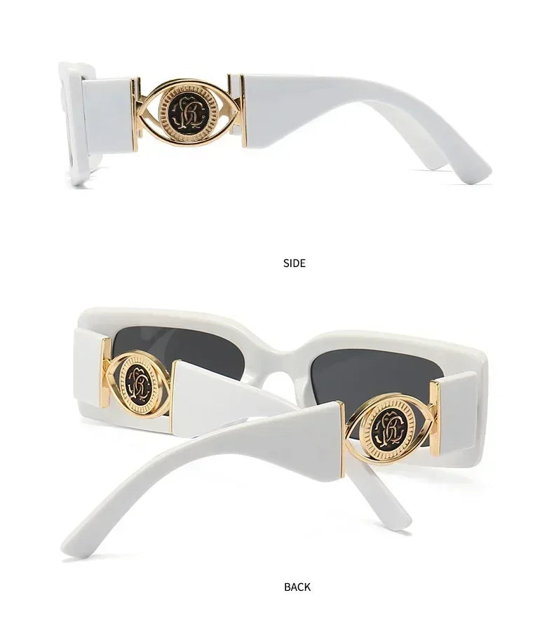 2026 New Retro Square Sunglasses for Women Men Flower Decoration Fashion Ladies Sun Glasses Ins Hot Shading Eyewear UV400
