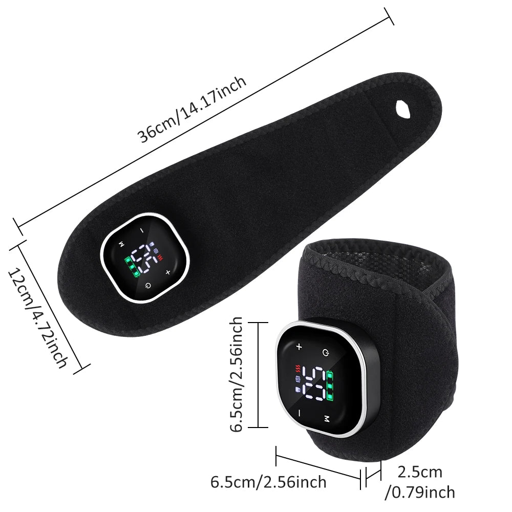 Electric Cordless Heated Ankle Guard Massager for Right or Left Foot Vibration Massage Wristband Hot Compress Ankle Wrist Brace