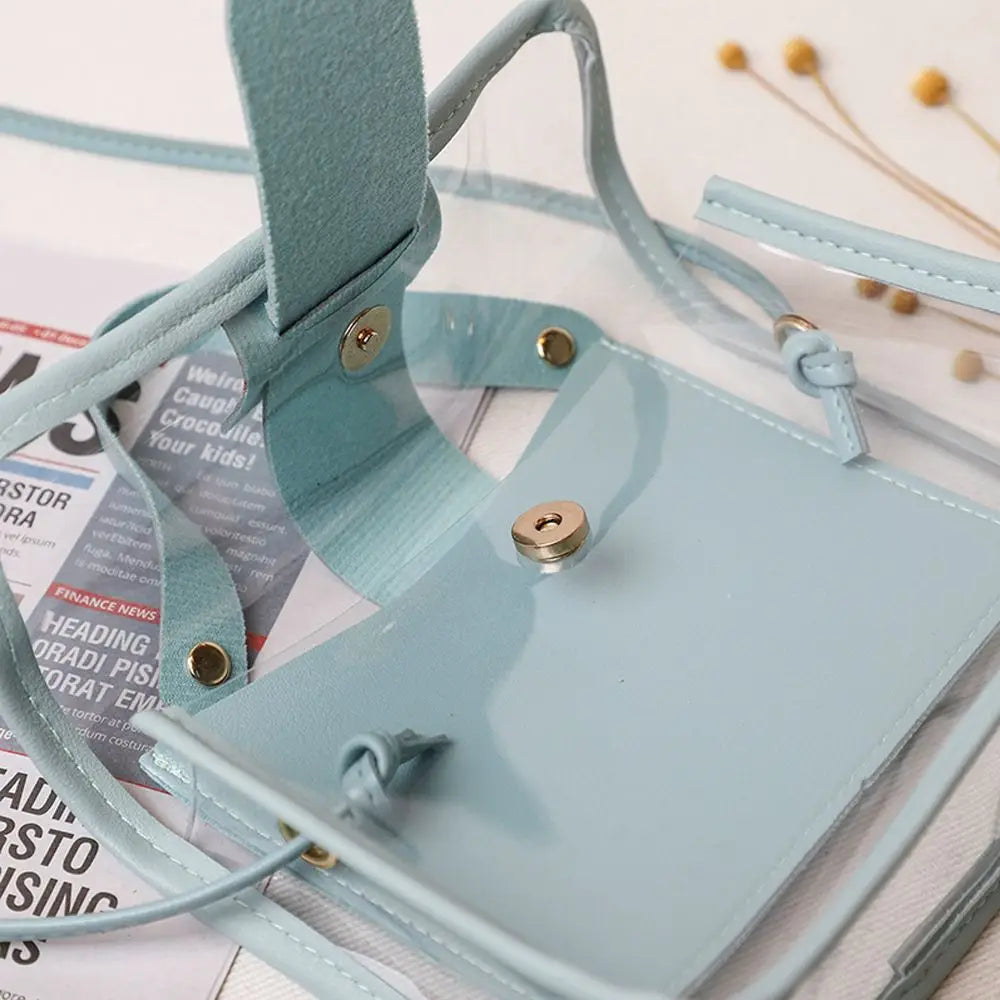 Small Women's Small Bag Transparent Jelly Candy Color Square Messager Bag Fashion Clutches PVC Shoulder Bag Crossbody Handbag