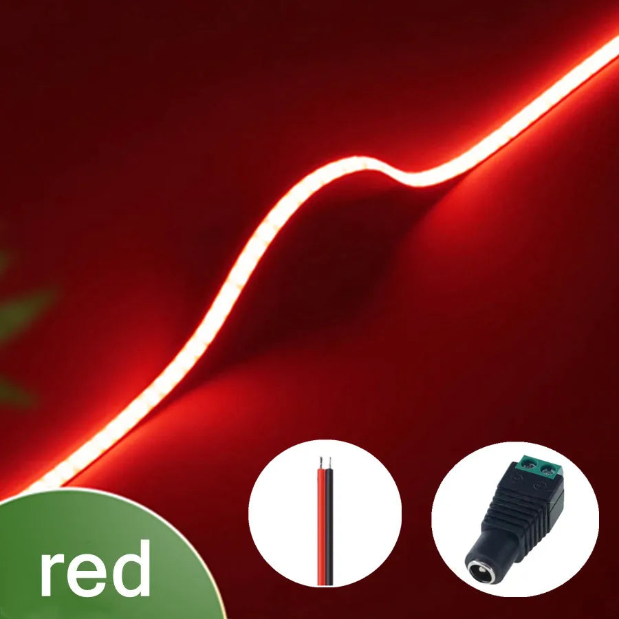 3mm Ultra Thin 12V Colorful COB LED Strip Dimmable 3000K 4000K 6000K High Density Flexible Light 400LEDs For DIY Home Decor Lamp