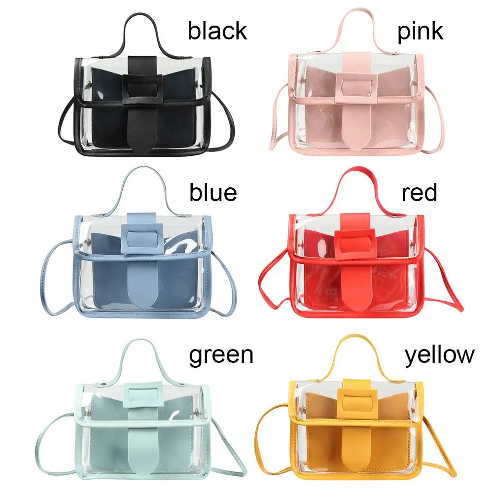 Small Women's Small Bag Transparent Jelly Candy Color Square Messager Bag Fashion Clutches PVC Shoulder Bag Crossbody Handbag