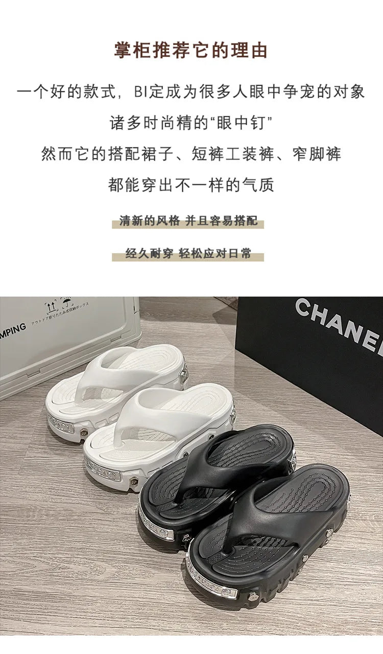 2025 New Sponge Cake Hole Shoes Thick Bottom Men's Couple Baotou Slippers Women's Non slip and Odorous Cold Slippers