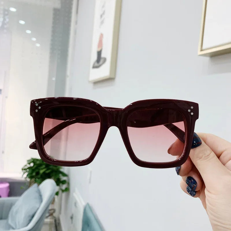 Oversized Square Sunglasses Woman Retro Black Driving Shades Eyewear Female Vintage Brand Designer Mirror Sun Glasses Oculos