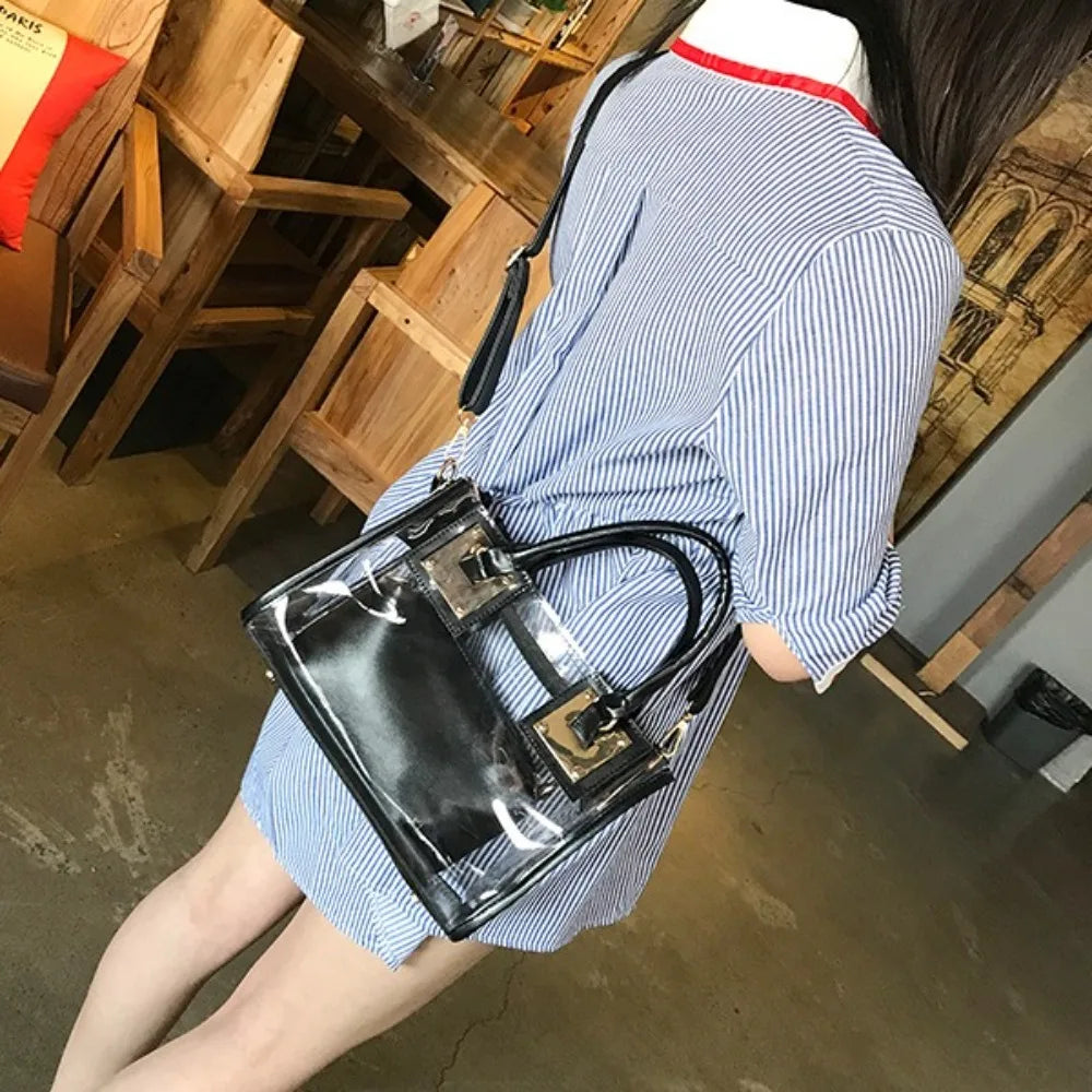Large Summer Clear Totes Bags Transparent PVC Women Handbags Crossbody Clutch Purse Shoulder Messenger Bag The Songkran Festival