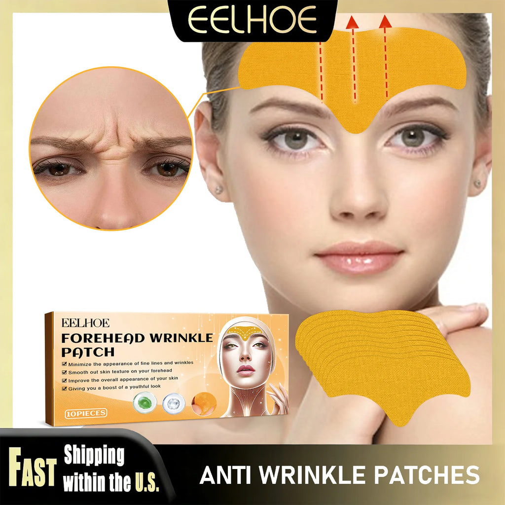 EELHOE Forehead Wrinkle Patch Lift Firming Skin Lightening Face Wrinkle Gel Patches Collagen Fade Fine Lines Facial Mask Care