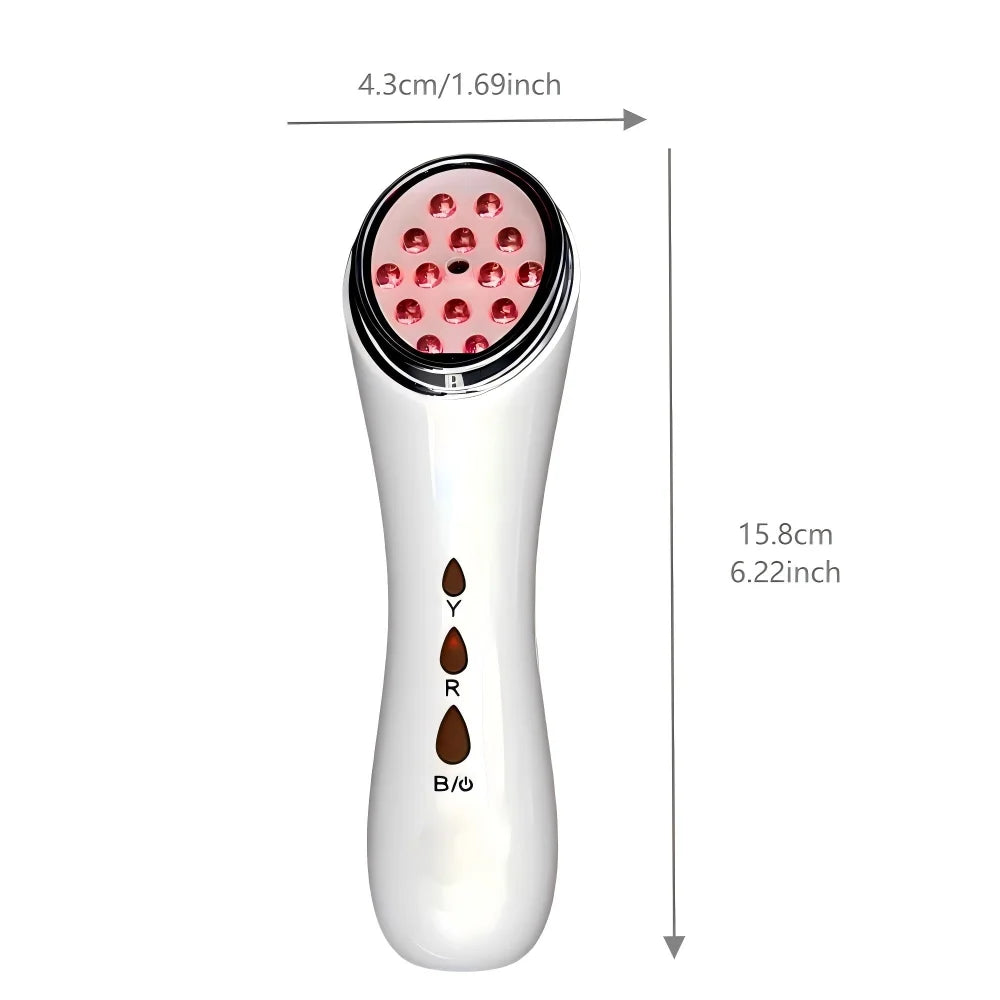LED Light Facial Device for Home Use Red Blue Light Skin Care Beauty Machine with Warming Feature