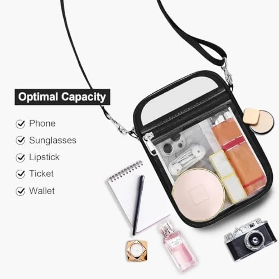 USPECLARE Clear Purse Stadium Transparent Messenger Bag Stadium Approved for Men and Women Clear CrossBody Bag
