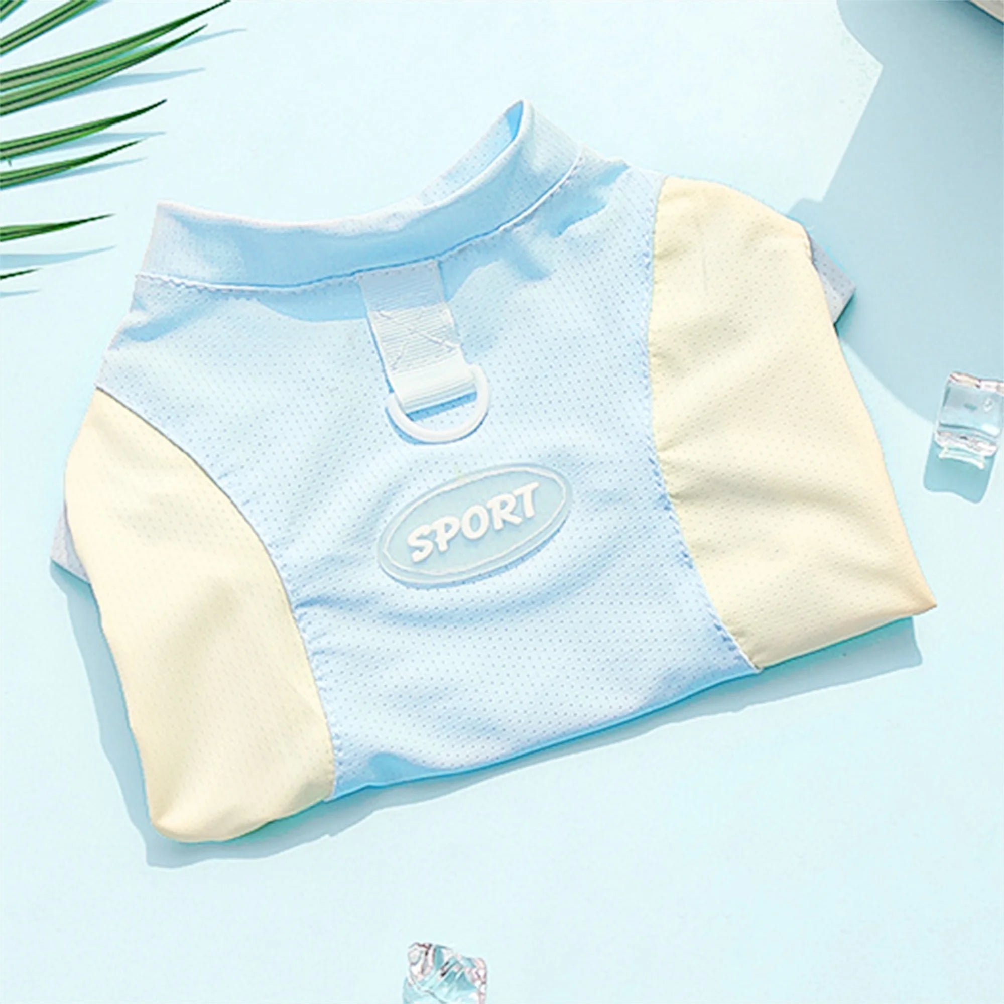 Breathable Cooling Dog T-Shirt with Ice Silk Material for Cats and Puppies - Lightweight and Soft Pet Tank Tops in Contrast