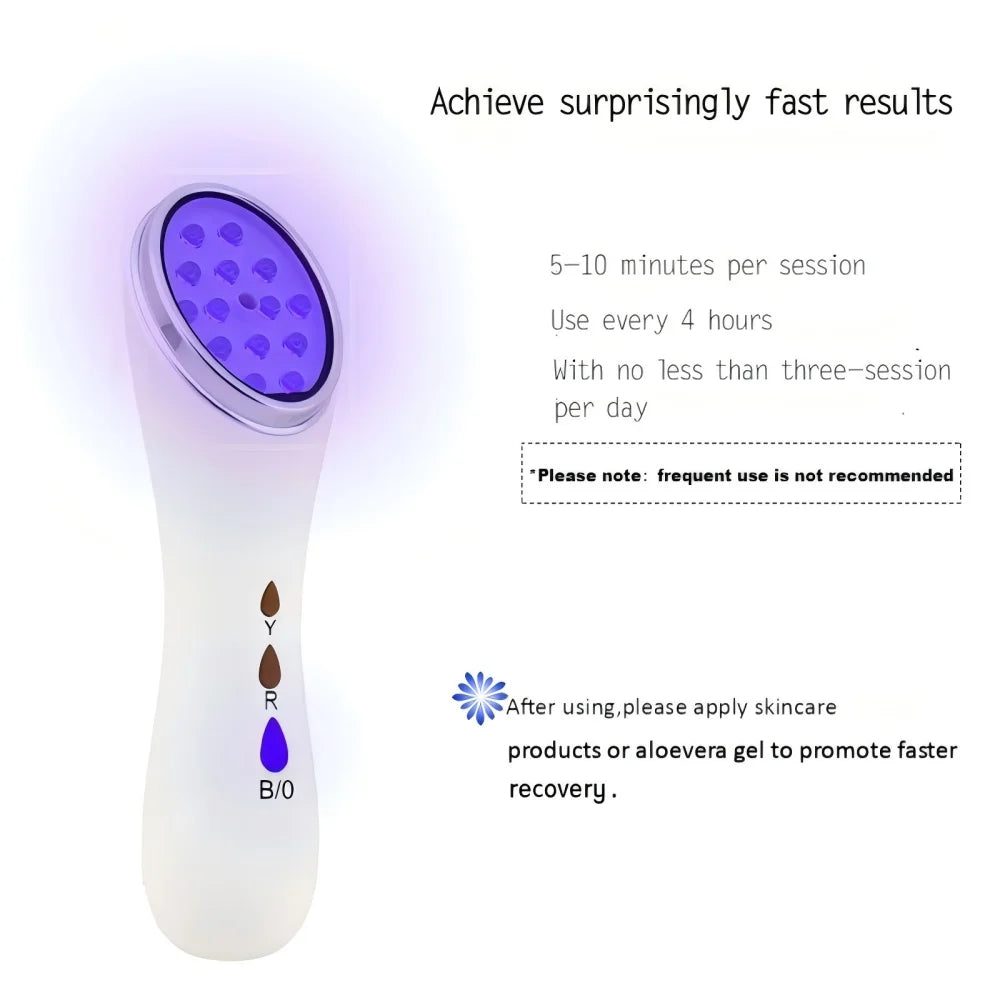 LED Light Facial Device for Home Use Red Blue Light Skin Care Beauty Machine with Warming Feature