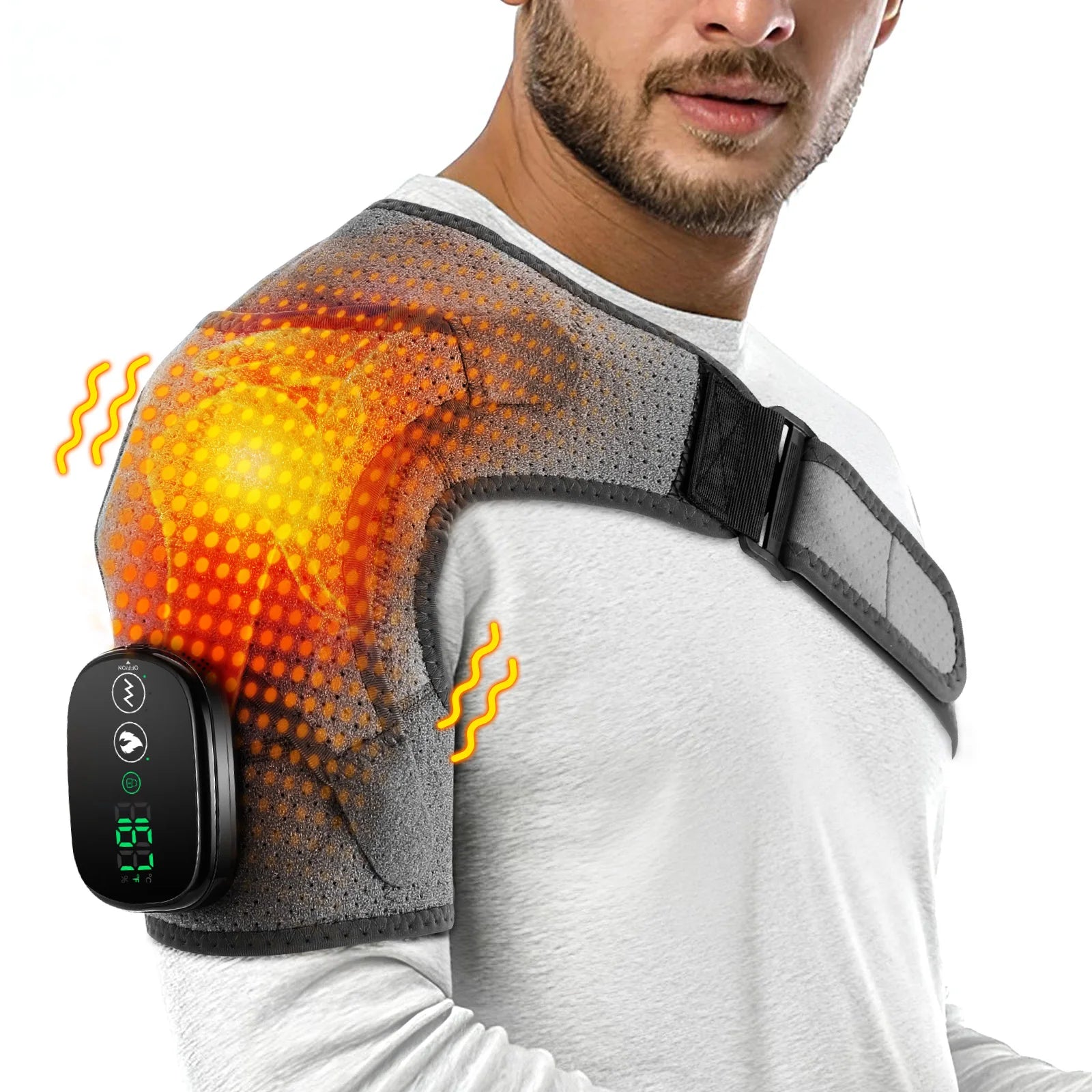 Vibration Shoulder Steamer Belt Heated Shoulder Warmer Massager Electric Smart Massage Machine Temperature Adjust