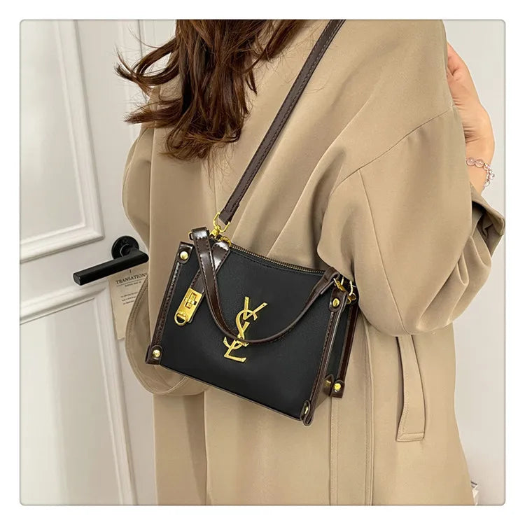 2026 New Korean Style Retro Mini Square Crossbody Bag Shoulder Top Handle Purse Textured Everyday Tote for Women