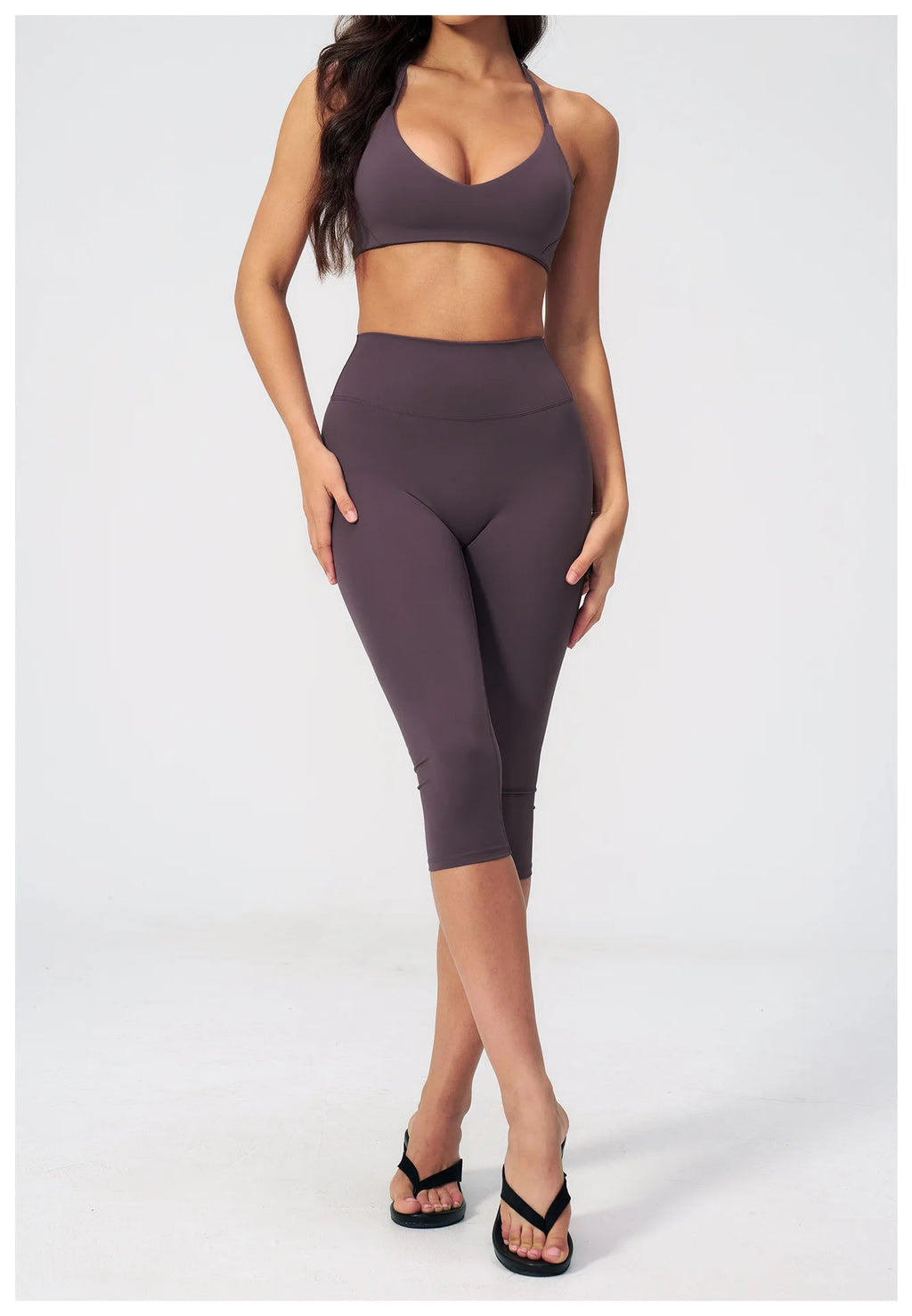 Yoga Set 2PCS Sports Set Short Sleeve Fitness Outfits Women Tracksuit Workout Clothes Running Capri Pants Gym Suit Athletic Wear