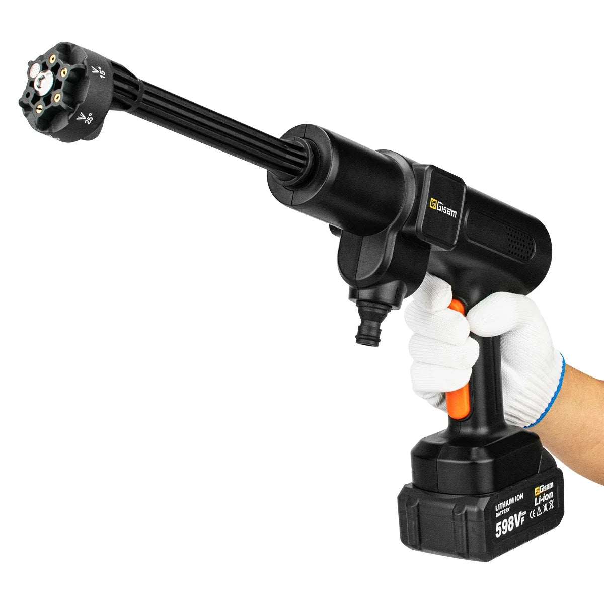 Gisam 200Bar Brushless Electric High Pressure Washer 6IN1 Car Wash Water Gun Garden Spray Gun Power Tool for Makita 18V Battery