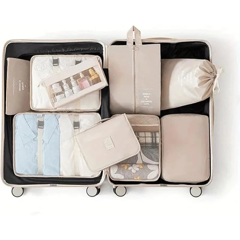 7/8/9/10/11 Pcs Set Travel Organizer Storage Bags Suitcase Packing Cubes Set Cases Portable Luggage Clothes Shoe Tidy Pouch