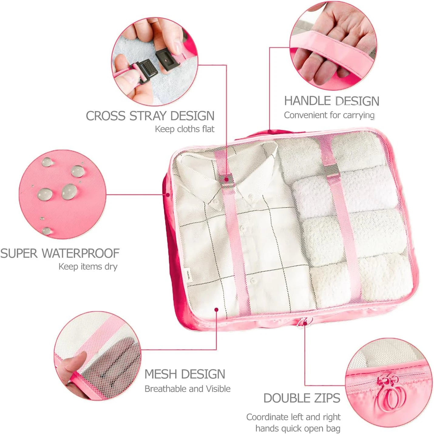 7/8/9/10/11 Pcs Set Travel Organizer Storage Bags Suitcase Packing Cubes Set Cases Portable Luggage Clothes Shoe Tidy Pouch
