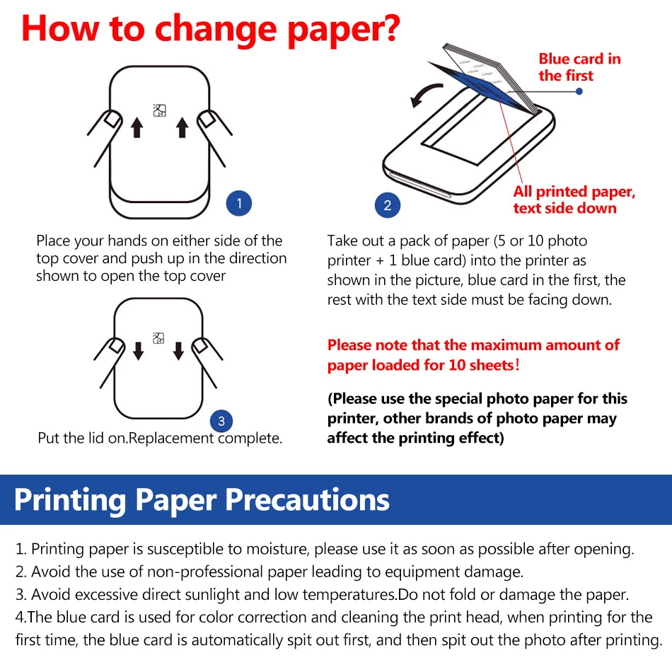 MT53 Color Photo Portable Printer Mobile Phone Mini Handheld Pocket Wifi Bluetooth Printing Machine 2x3 inch Sticky-Backed Paper