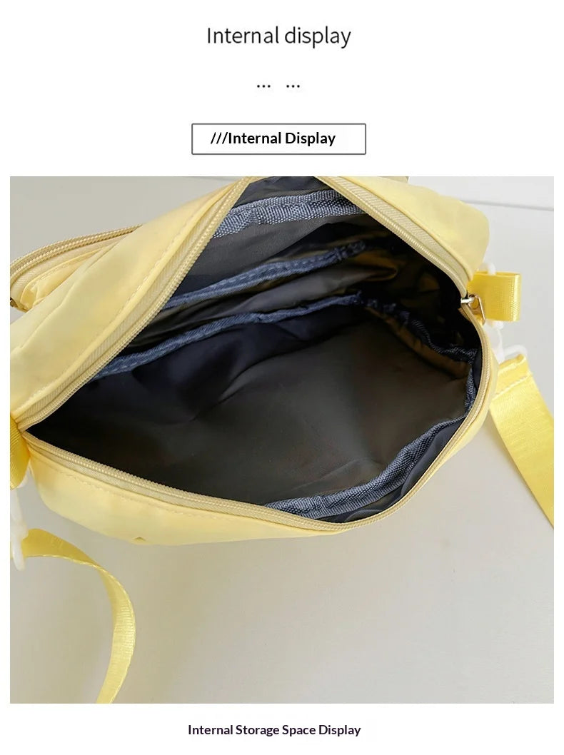 Japan and South Korea Cute Small Bag Female anime Pain Bag Pure Color Small Fresh Student Korean Simple Bag Crossbody Bag Female