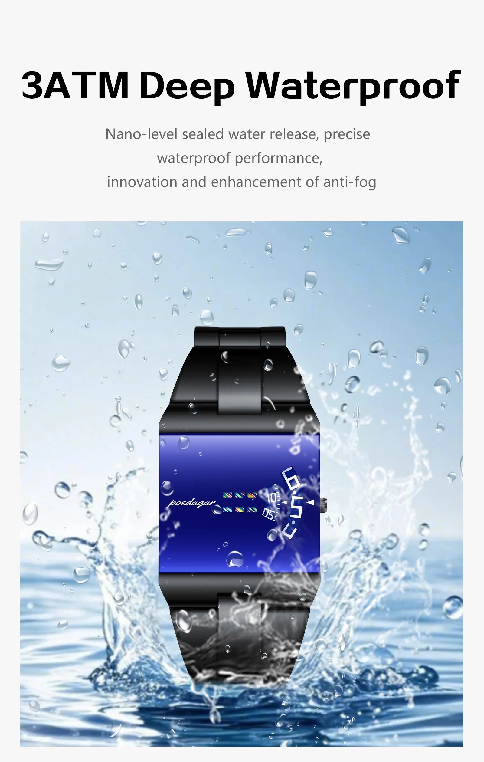 POEDAGAR Top Unique Men Clock Waterproof Fashion Casual Man Wristwatch Stainless Steel Original Sport Quartz Men's Watches Reloj