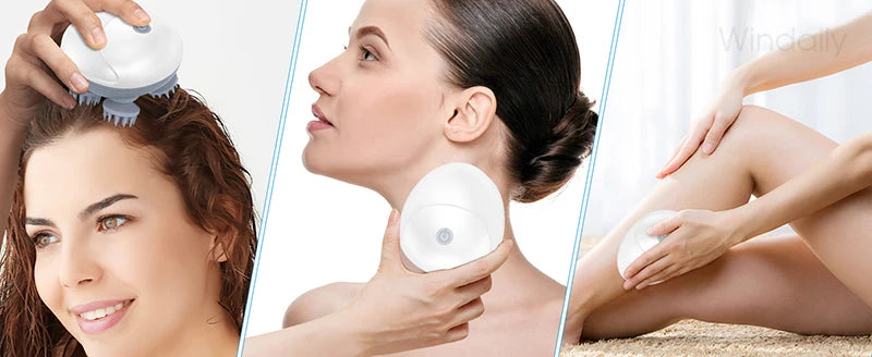 Electric Scalp Head Massager Kneading Vibrating Device Health Care Shoulder Neck Leg Arm Deep Tissue Massage Cat Pet Massager