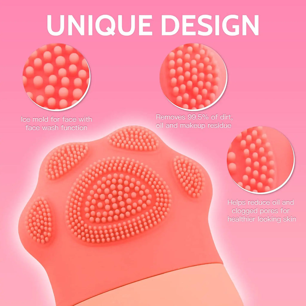 Ice Roller for Face Beauty Ice Roller With Cosmetic Brush Scrubber Mat Pad Cleaning Tool Skin Care Tools Perfect Gift for Women