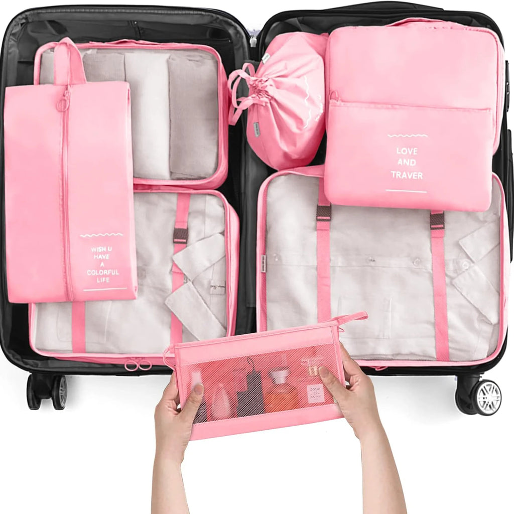 7/8/9/10/11 Pcs Set Travel Organizer Storage Bags Suitcase Packing Cubes Set Cases Portable Luggage Clothes Shoe Tidy Pouch