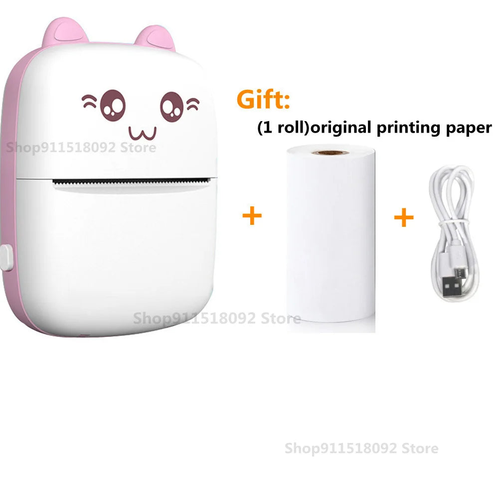 Meow Mini Label Printer Thermal Portable Printers Stickers Paper Inkless Wireless Impresora Portátil 200dpi Android IOS 57mm