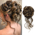 Synthetic Elegant Messy Curly Elastic Rubber Band Hair Bun Fluffy Easy to Style Suitable for Daily Use\'\[]\