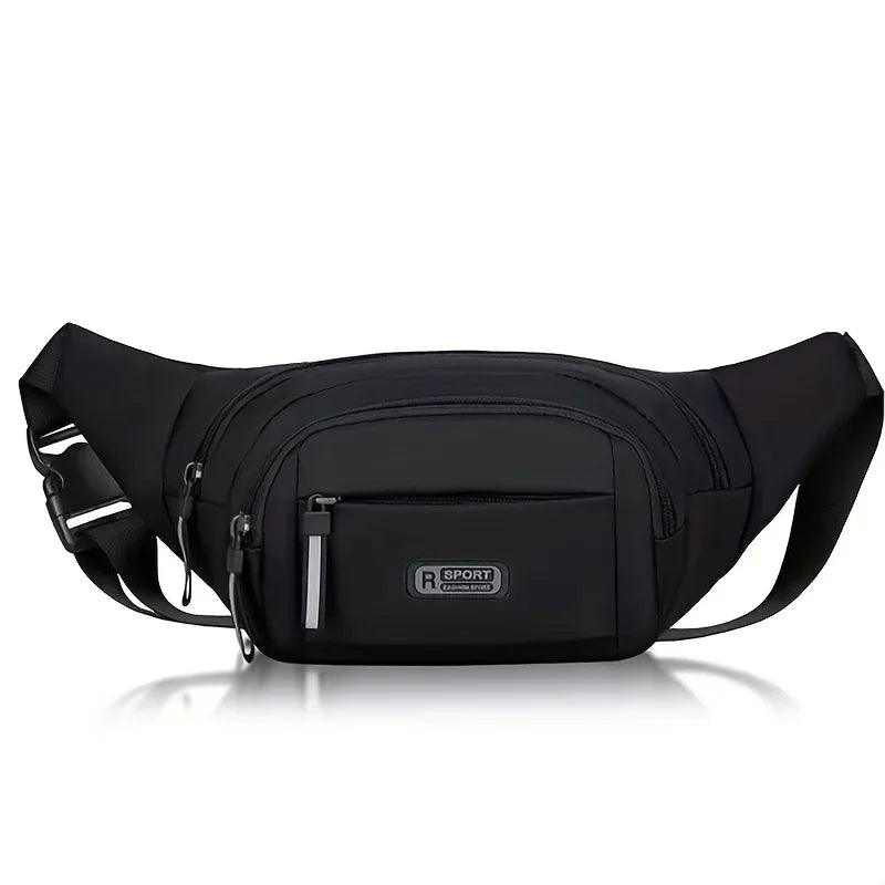 Women's fashionable multi-functional pocketed casual sports waist bag, solid color travel chest bag/work weekend summer vacation