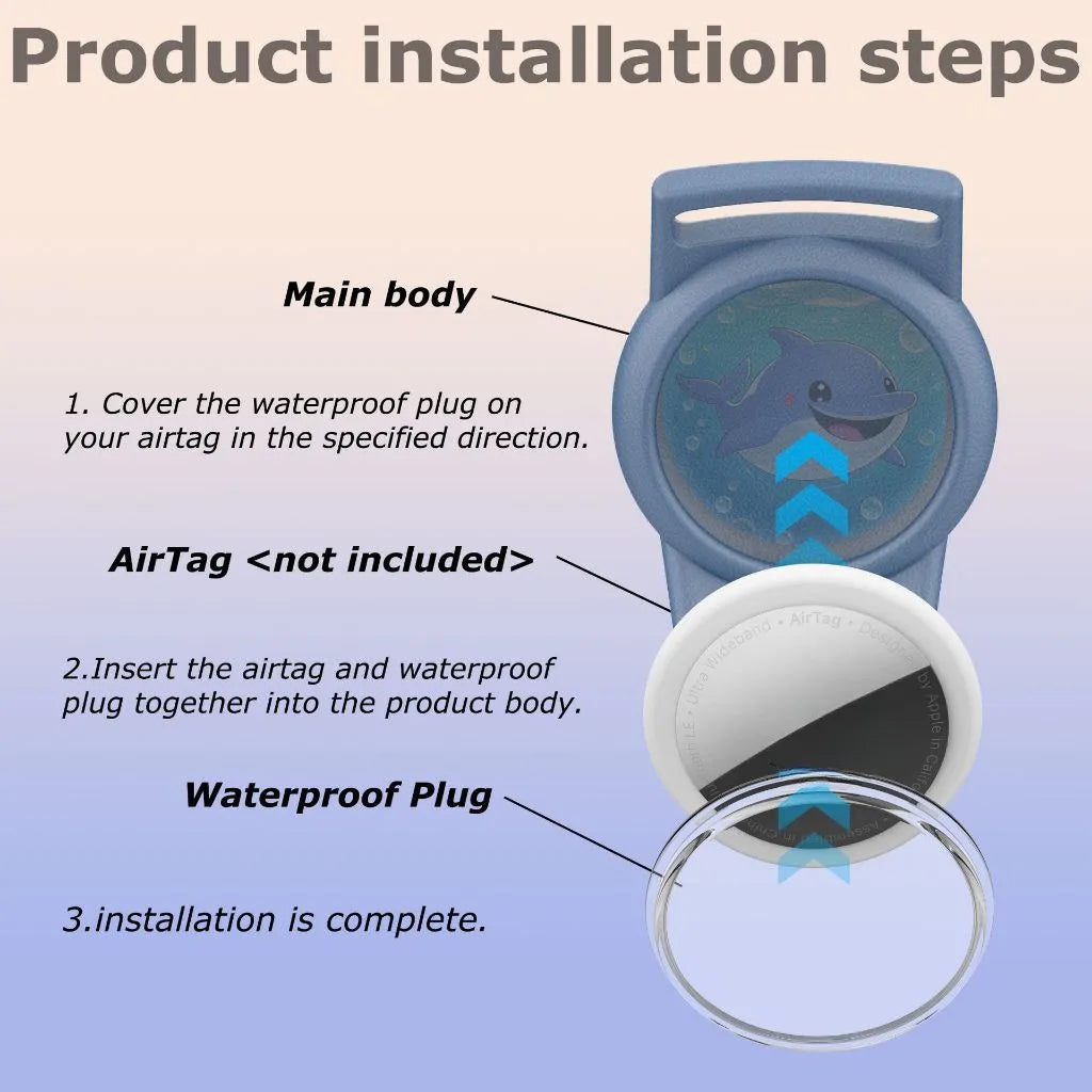 Waterproof Airtag Bracelet for Kids Soft Nylon Hidden Air Tag Wristband Full Cover Lightweight  Band for Toddler Child