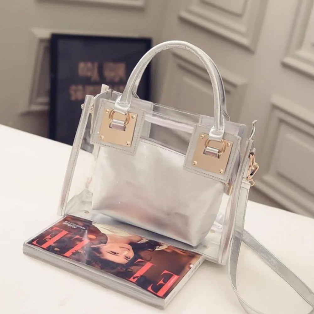 Large Summer Clear Totes Bags Transparent PVC Women Handbags Crossbody Clutch Purse Shoulder Messenger Bag The Songkran Festival