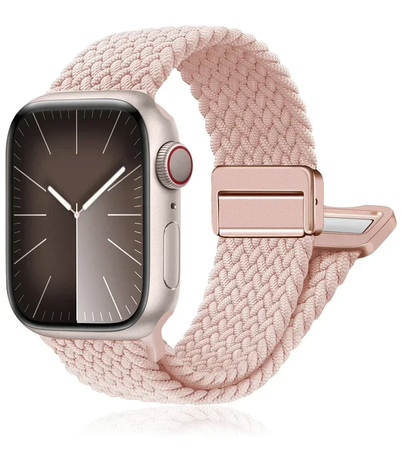 Braided Band For Apple Watch Strap 44mm 40mm 45mm 46mm 49mm 41mm 38 Magnetic Nylon Bracelet iWatch series se 7 6 8 9 10 Ultra 2