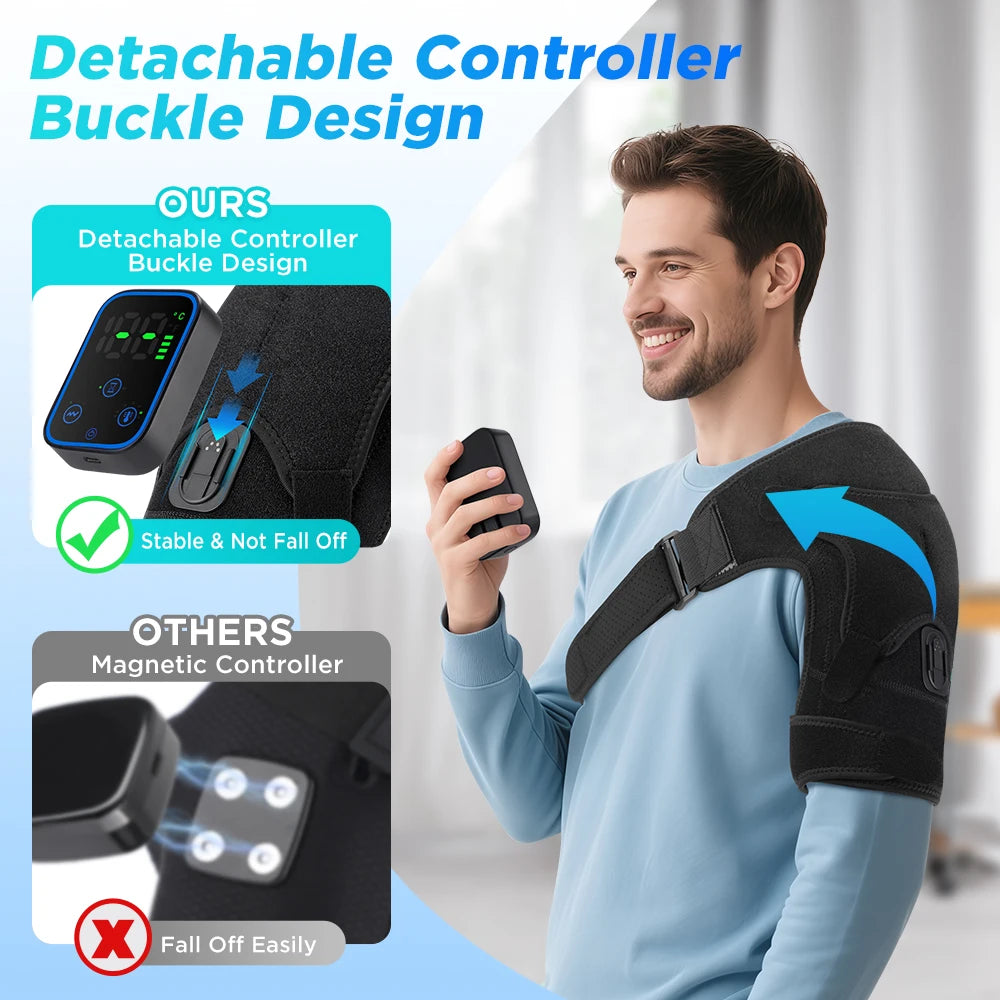 Vibration Shoulder Steamer Belt Heated Shoulder Warmer Massager Electric Smart Massage Machine Temperature Adjust