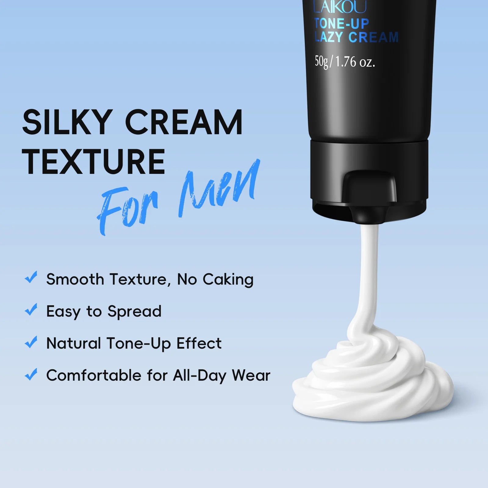 LAIKOU Men BB Cream Revitalising Nourishing Brighten Cream Natural Whitening Face Foundation Tone Up Cream Lazy Concealer 50g