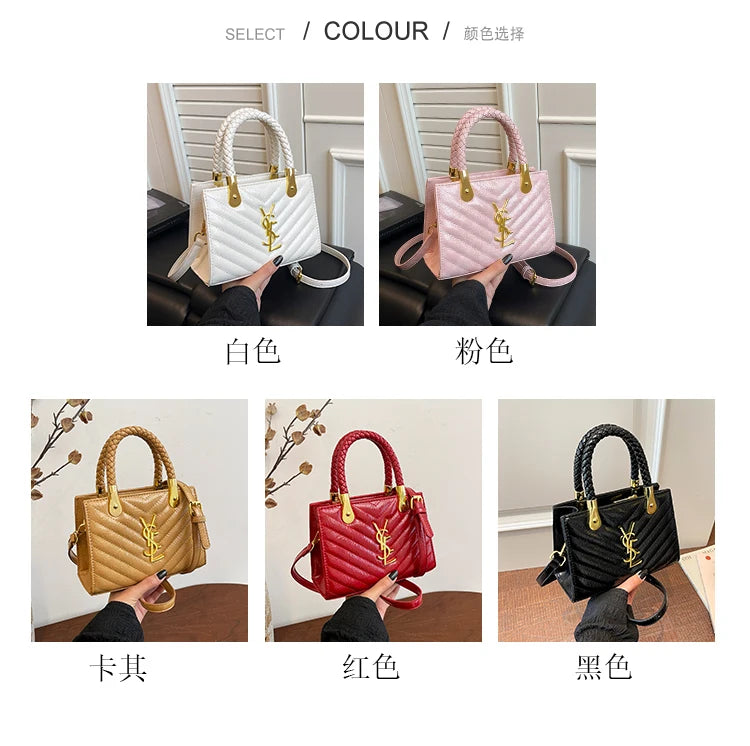 Best Fashionable Diaper Bag Solid Color Leather Handbag Women Casual Vintage Shoulder Bag Commuter Tote
