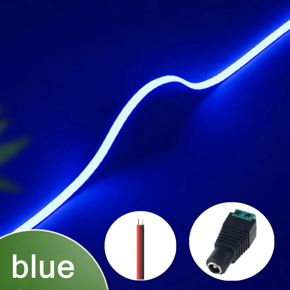 3mm Ultra Thin 12V Colorful COB LED Strip Dimmable 3000K 4000K 6000K High Density Flexible Light 400LEDs For DIY Home Decor Lamp