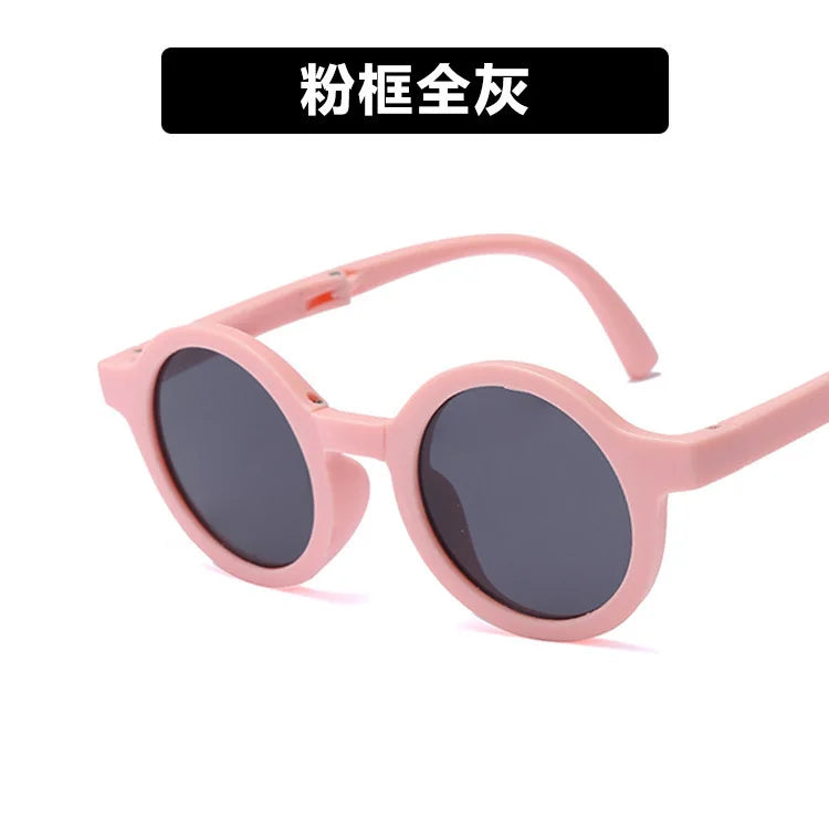 Foldable Kids Sunglasses Girls Boy Children Sun Glasses Round Street Beat Eyeglasses Cute Baby Shades Eyewears