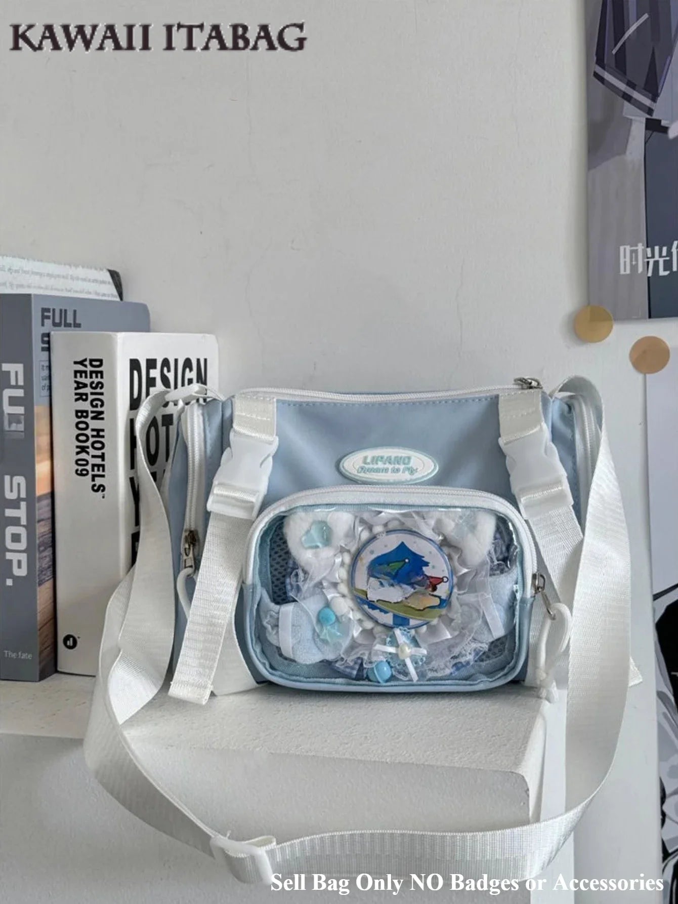 Y2K Fashion Clear Transparent Crossbody Bag Women Multipocket Itabag Summer Bucket Shoulder Bag for Students
