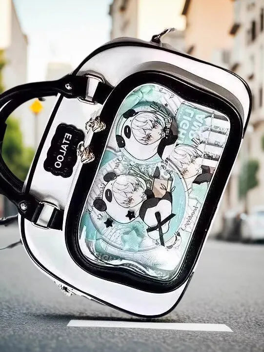 New Y2K Cute Ita Backpack Comic Exhibition Crossbody Bag Lolita Girl Transparent Cosplay Shoulder Bag DIY Badge Display Handbags