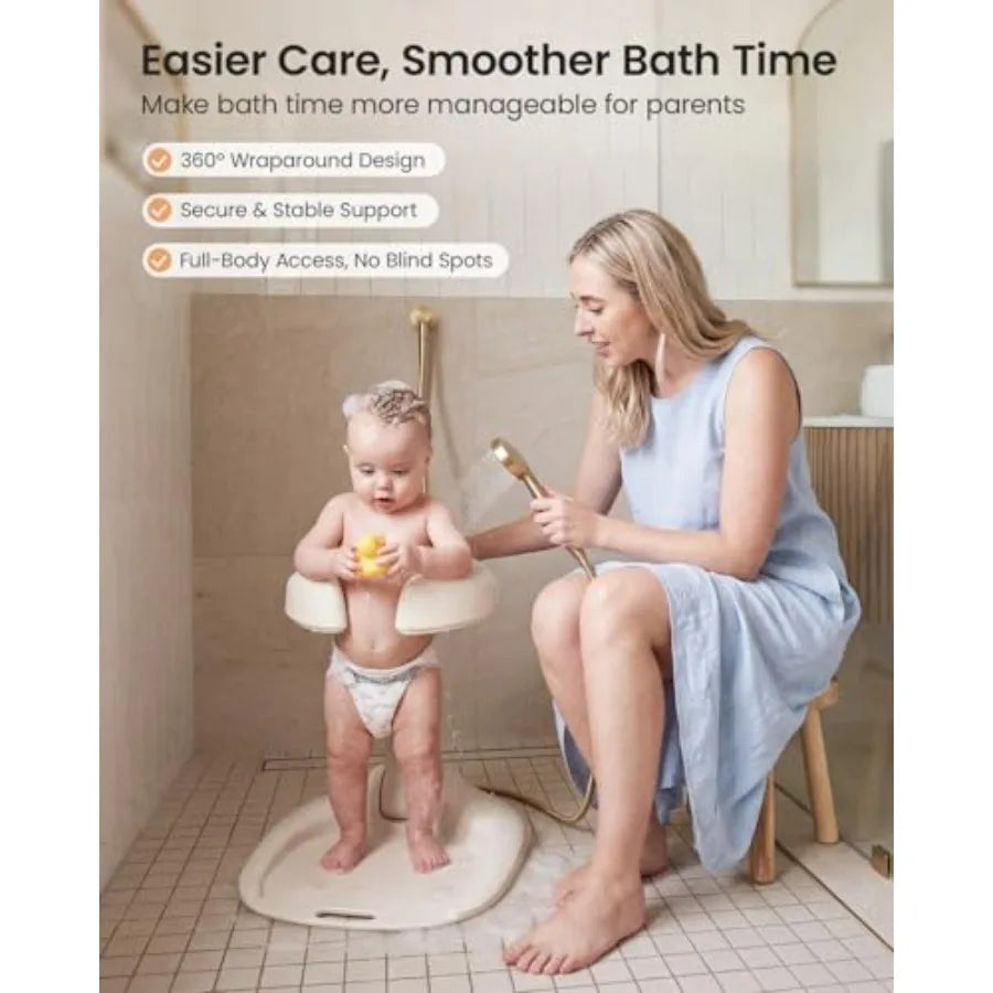 Baby Bath Stand for Babies 6 Months and Up Foldable Baby Shower Stand for Infants and Toddlers Adjustable Baby Shower Standing