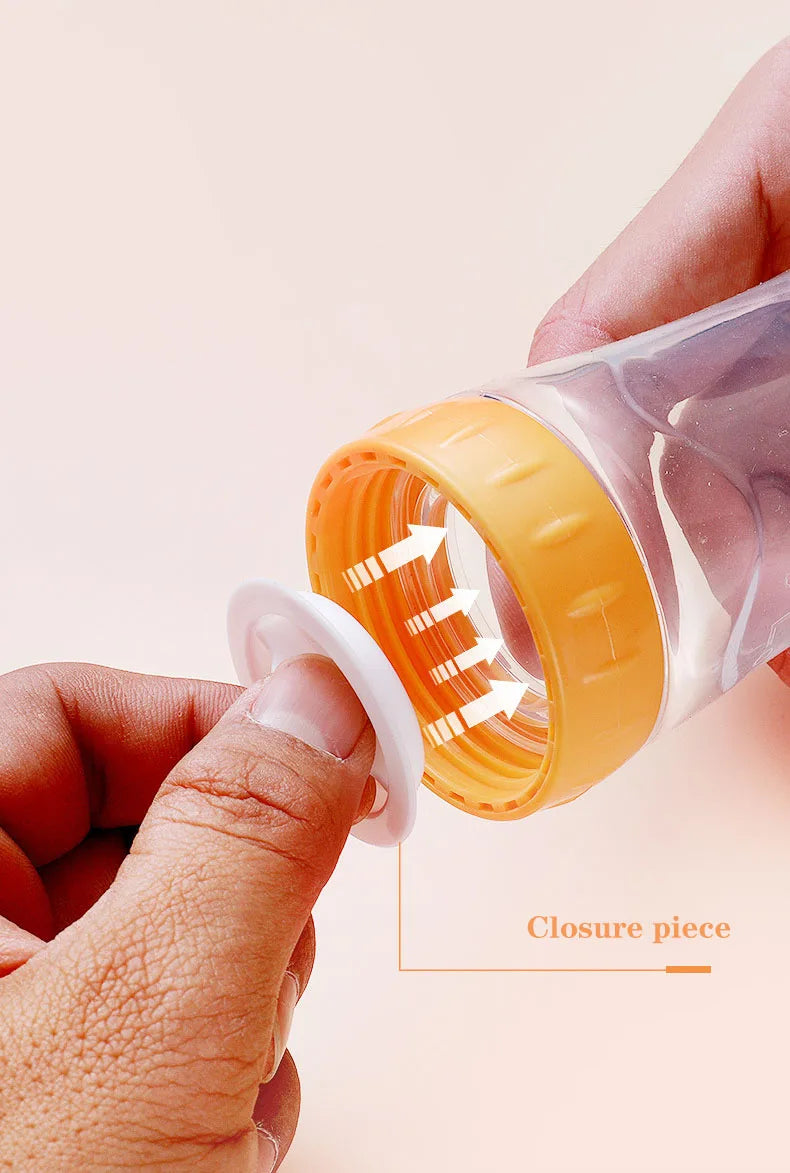 Safe Useful Silicone Baby Bottle with Spoon Food Supplement Rice Cereal Bottles Squeeze Spoon Milk Feeding Bottle Cup
