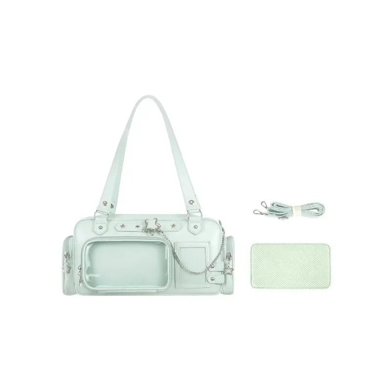 Star Chain Y2k Harajuku Shoulder Itabag Blue Lolita Girl Pain Bags Transparent Japanese Crossbody Bag New Concert Korean Handbag