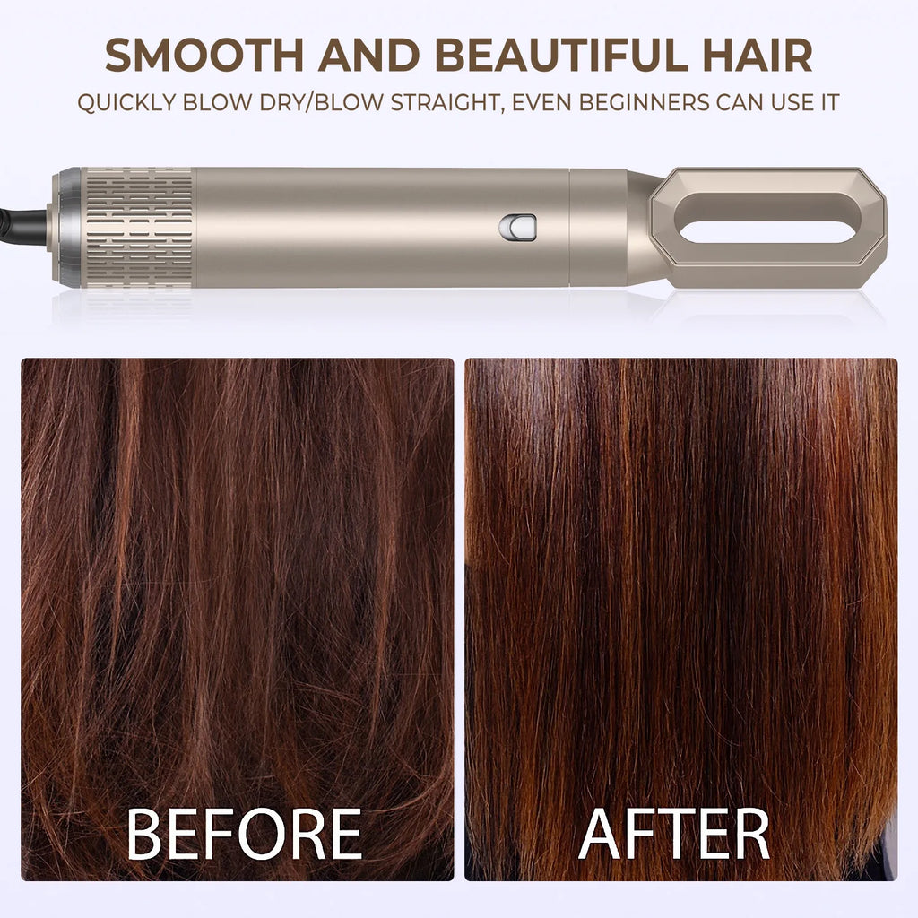 6 In1 Hair Dryer Hot Comb Set Multifunctional Electric Curling Iron Hair Straightener Comb Professional Barber Home Styling Tool