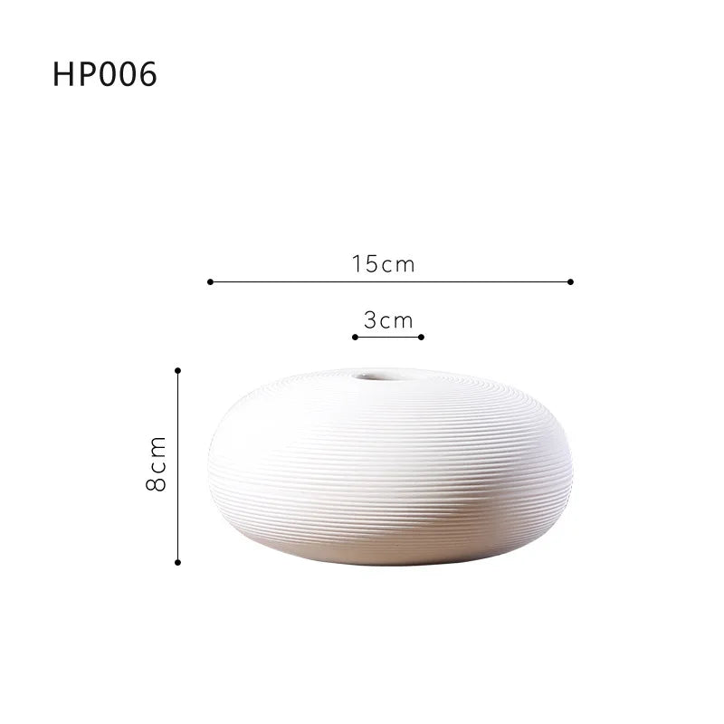 White Ceramic Vases Minimalist Home Decor Nordic Modern Room Kitchen Living Rome Shelf Decorations Crafts Ornaments