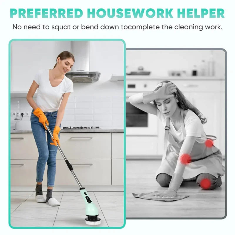 Cordless Electric Spin Scrubber Multipurpose, Cleaning Brush for Kitchen Bathroom Toilet Floor, Hair Broom Mop Household Gadget