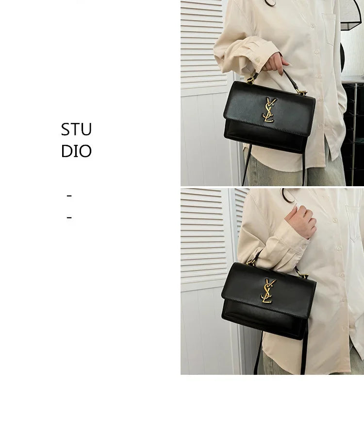 High-End Leather Women Diaper Bag Classic Designer Paris Casual Simple Vintage Trendy Design with Adjustable Shoulder Strap