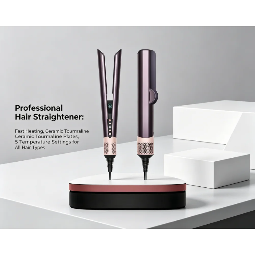1-2pcs-2027 New 2 in 1 Professional Hair Straightener and Hair Dryer Heated Hair Straightener Negative Ion Iron Styling Tool
