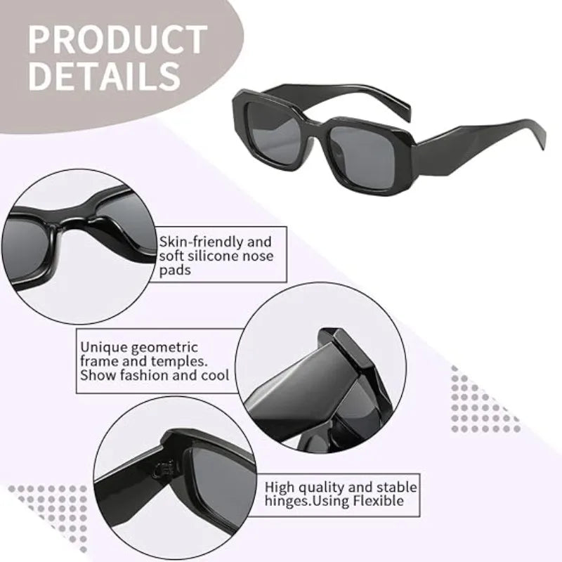 1pc 2026 Trendy Square Sunglasses for Men & Women, UV Protection, Polarized Lens, Fashion Designer Shades, Classic Frame