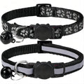 2 PC cat and dog footprints really reflective pet collar+strip reflective pet collar, reflective anti-lost pet collar.
