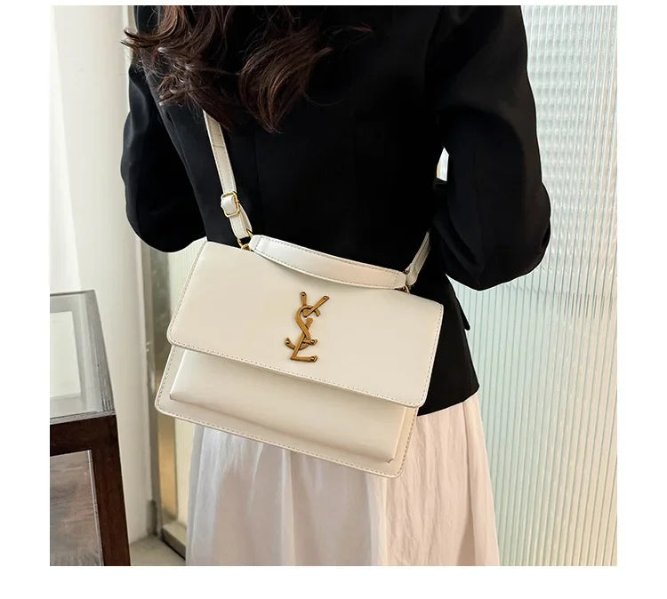 High-End Leather Women Diaper Bag Classic Designer Paris Casual Simple Vintage Trendy Design with Adjustable Shoulder Strap